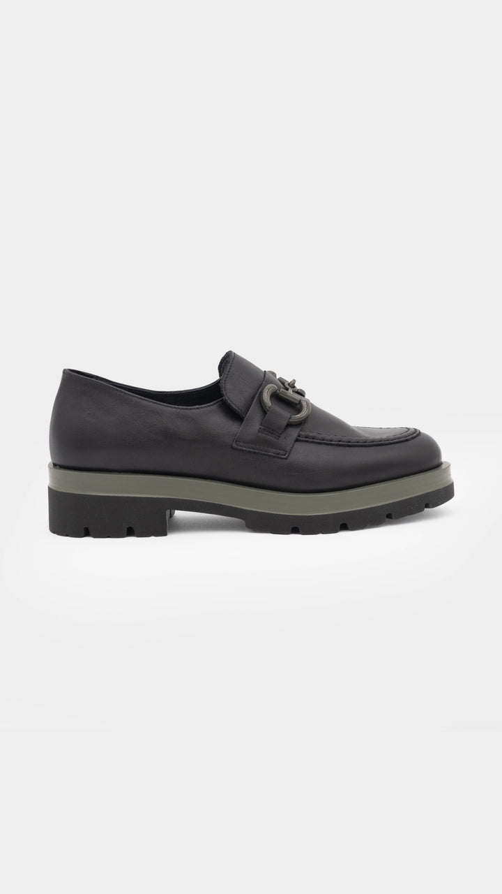 MOCASSINO NERO/VERDE IGI&CO
