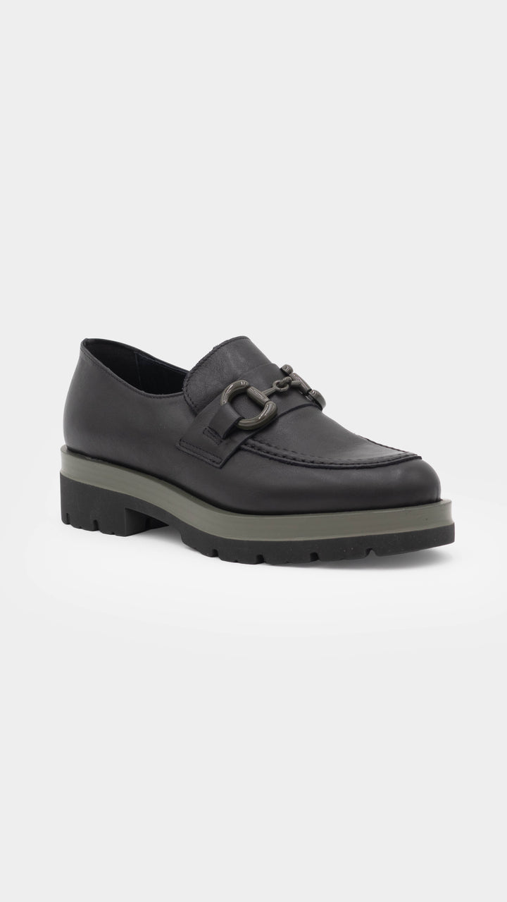 MOCASSINO NERO/VERDE IGI&CO