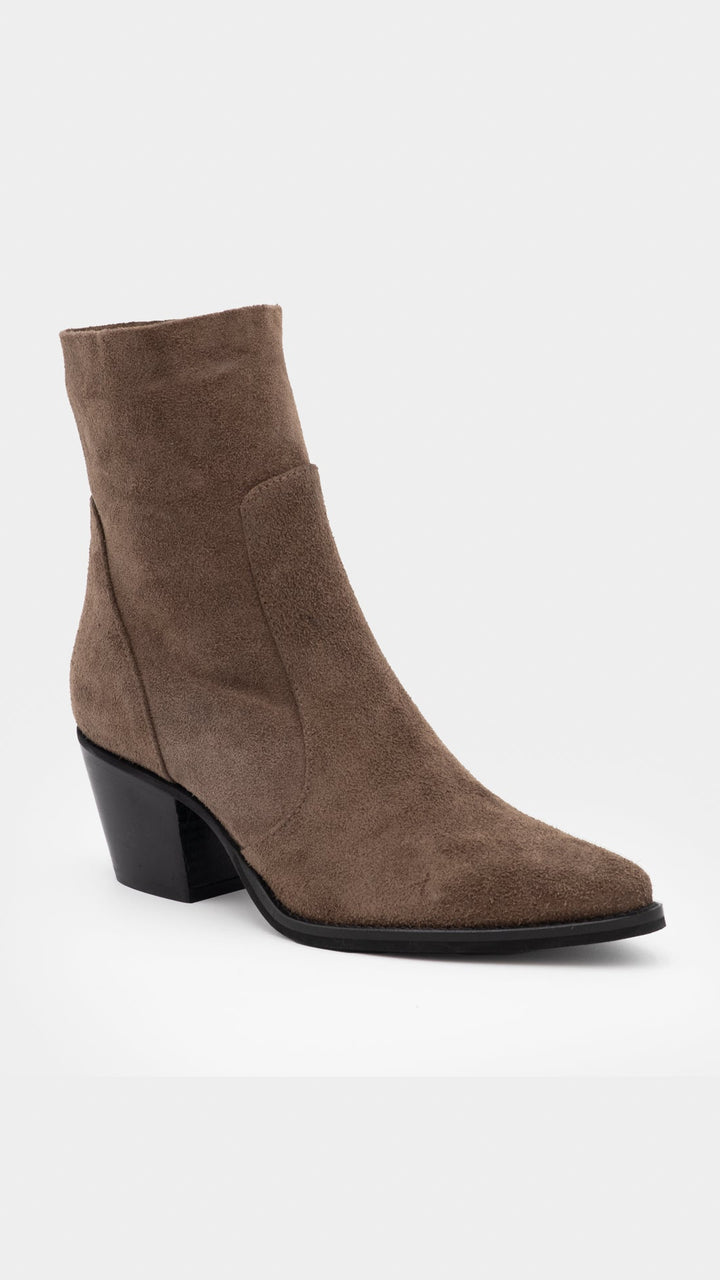 STIVALETTO SCAMOSCIATO TAUPE