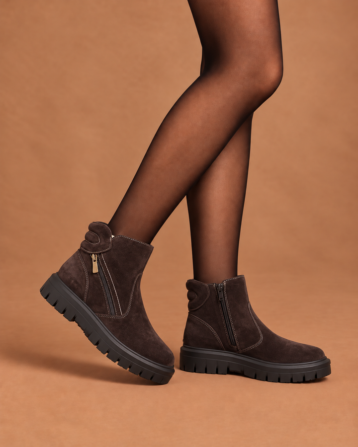 IGI & CO Stivaletti con zeppa da donna marrone con zip 2149211