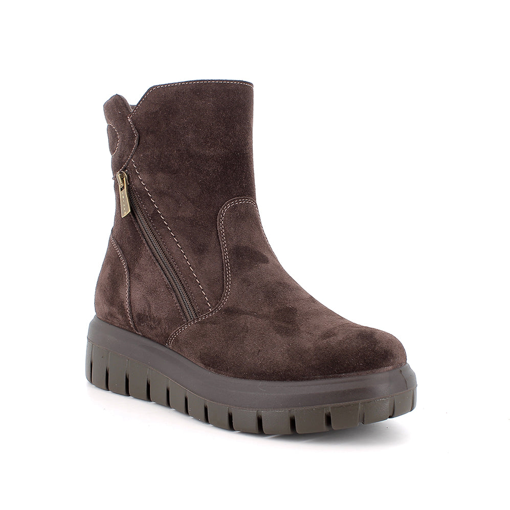 IGI & CO Stivaletti con zeppa da donna marrone con zip 2149211