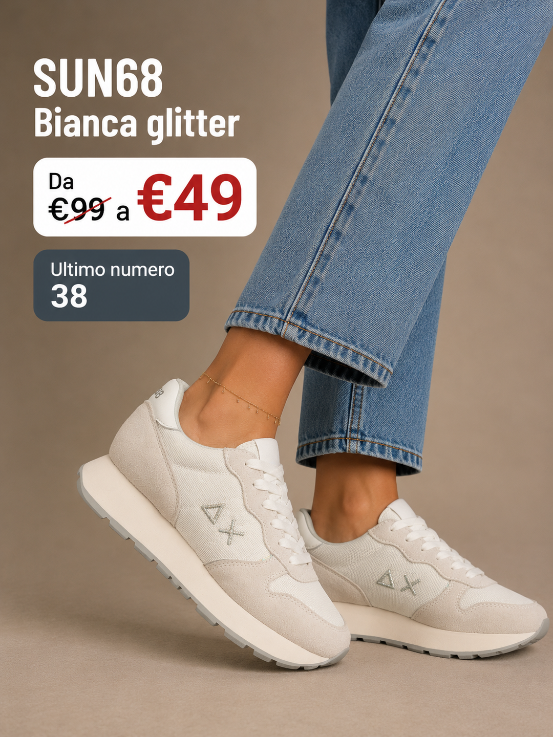 SUN68 GLITTER BIANCA