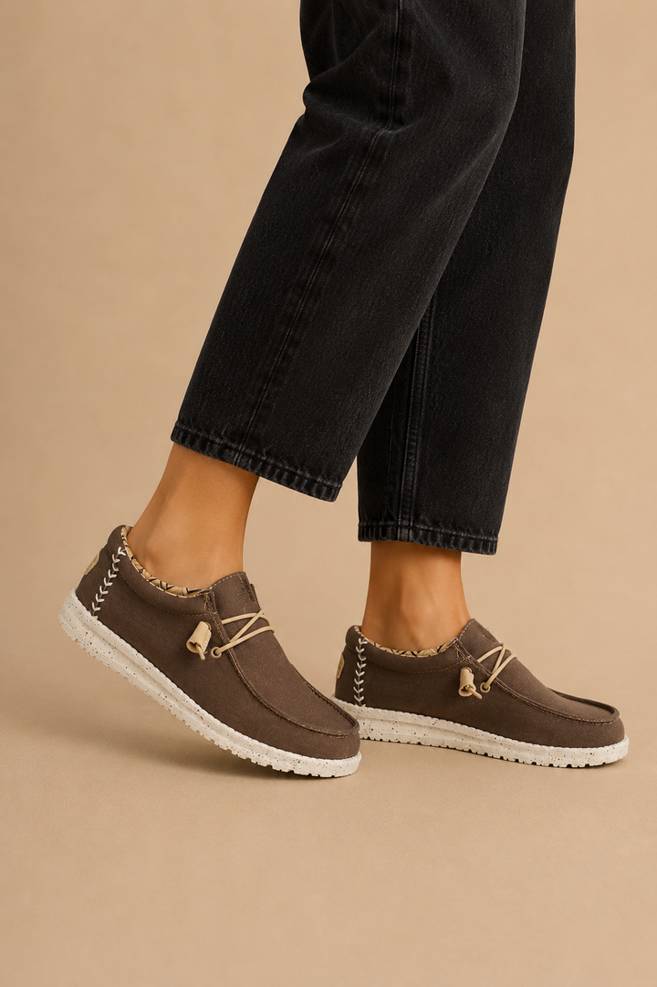 HEY DUDE STRETCH CANVAS BROWN