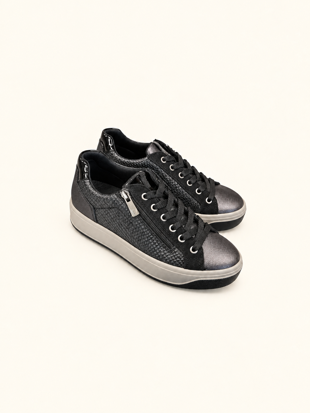 IGI&CO 2169633 Sneakers da donna nero e grigio con zip