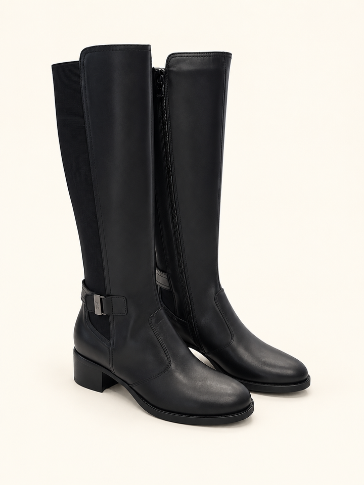 NERO GIARDINI STIVALE DA DA DONNA IN PELLE E TESSUTO I617900D
