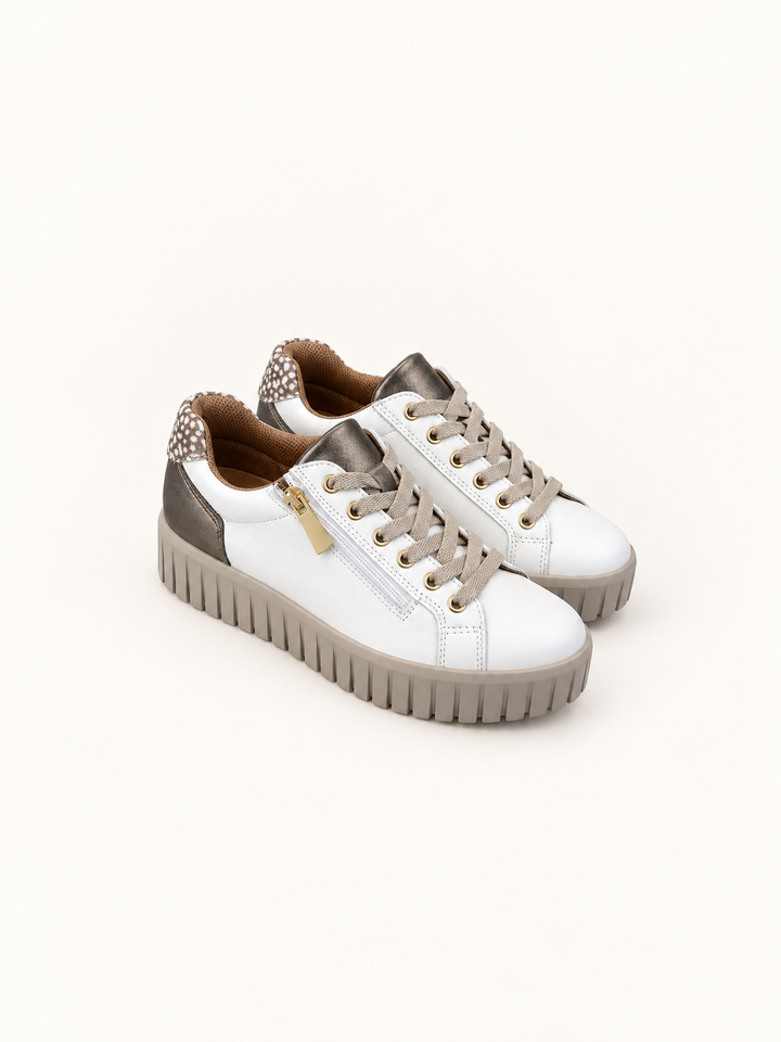 IGI&CO 2168611 Sneakers con zeppa da donna bianco con zip