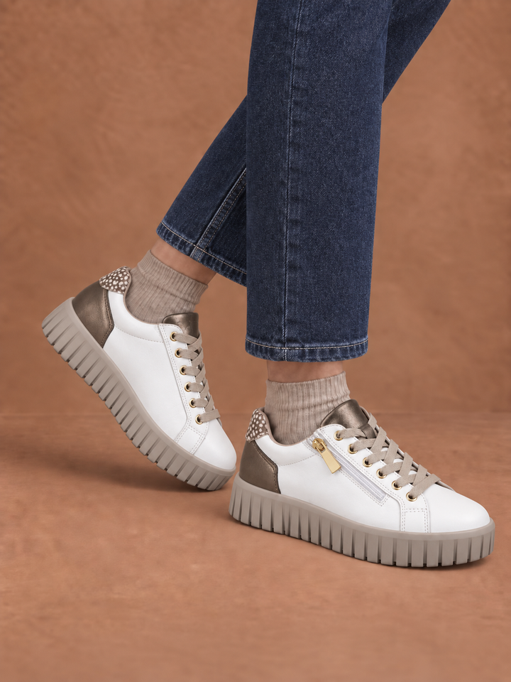 IGI&CO 2168611 Sneakers con zeppa da donna bianco con zip