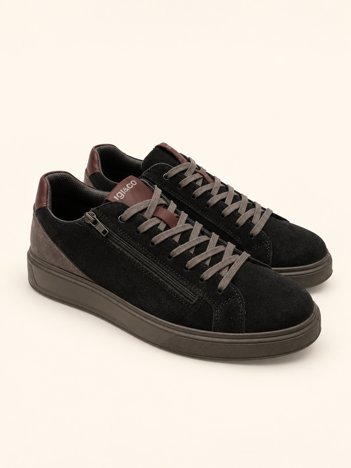 IGI&CO 21369 Sneakers da uomo marrone con zip