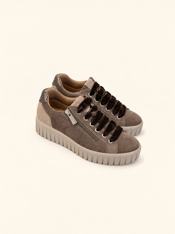 IGI&CO 2168622 Sneakers con zeppa da donna marrone con zip
