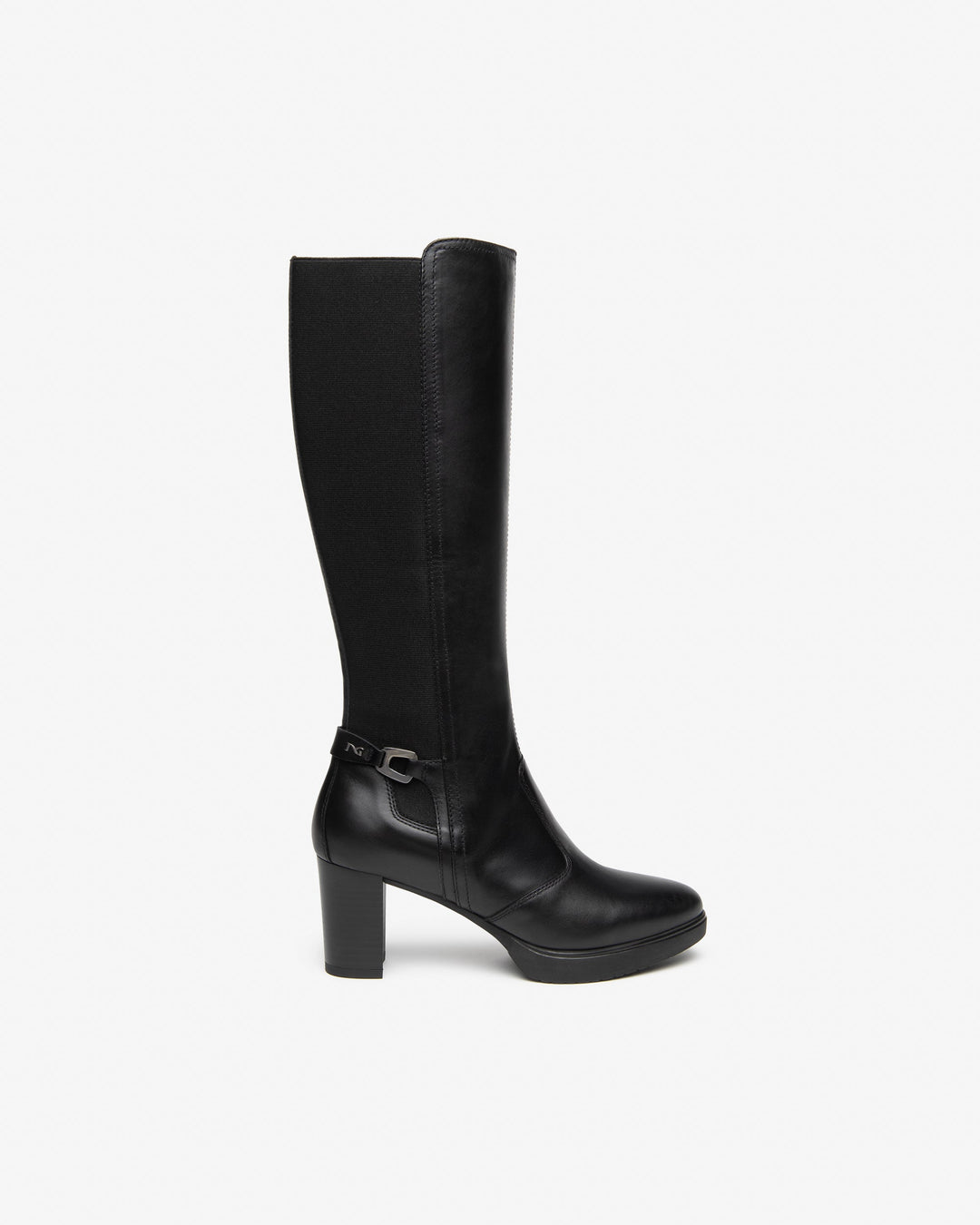 NERO GIARDINI STIVALE DA DONNA IN PELLE E TESSUTO I617940D - I617941D