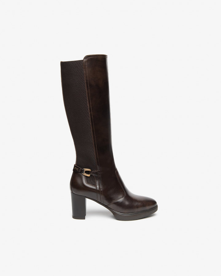 NERO GIARDINI STIVALE DA DONNA IN PELLE E TESSUTO I617940D - I617941D