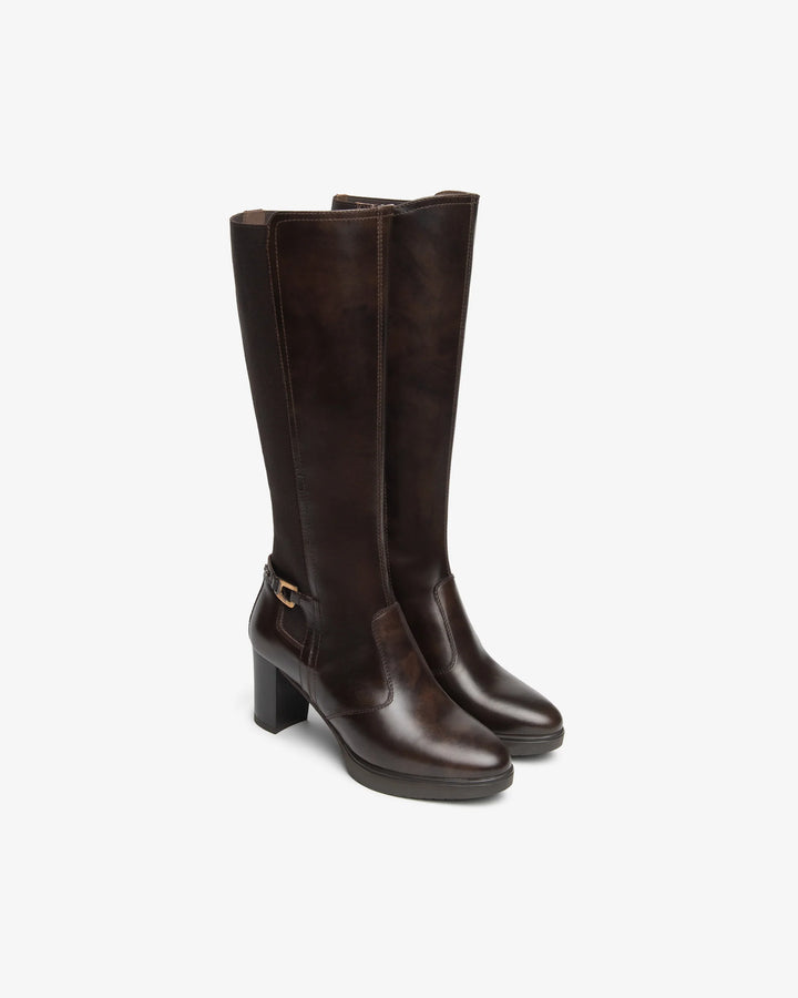 NERO GIARDINI STIVALE DA DONNA IN PELLE E TESSUTO I617940D - I617941D