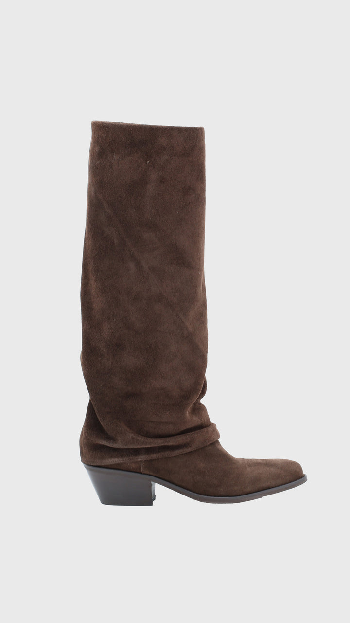 STIVALE SCAMOSCIATO TESTA DI MORO DOPPIA PELLE