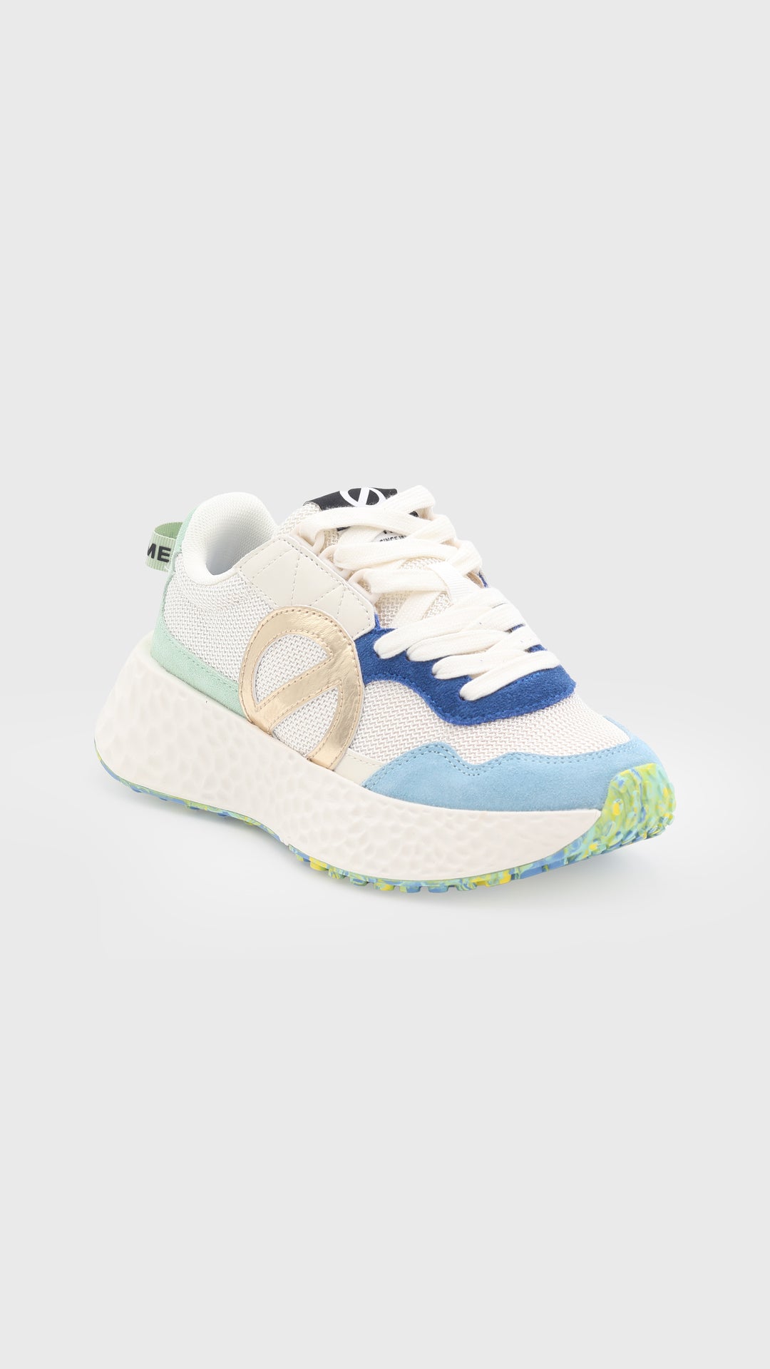 CARTER JOGGER W B BIANCO SPORCO/BLU/VERDE