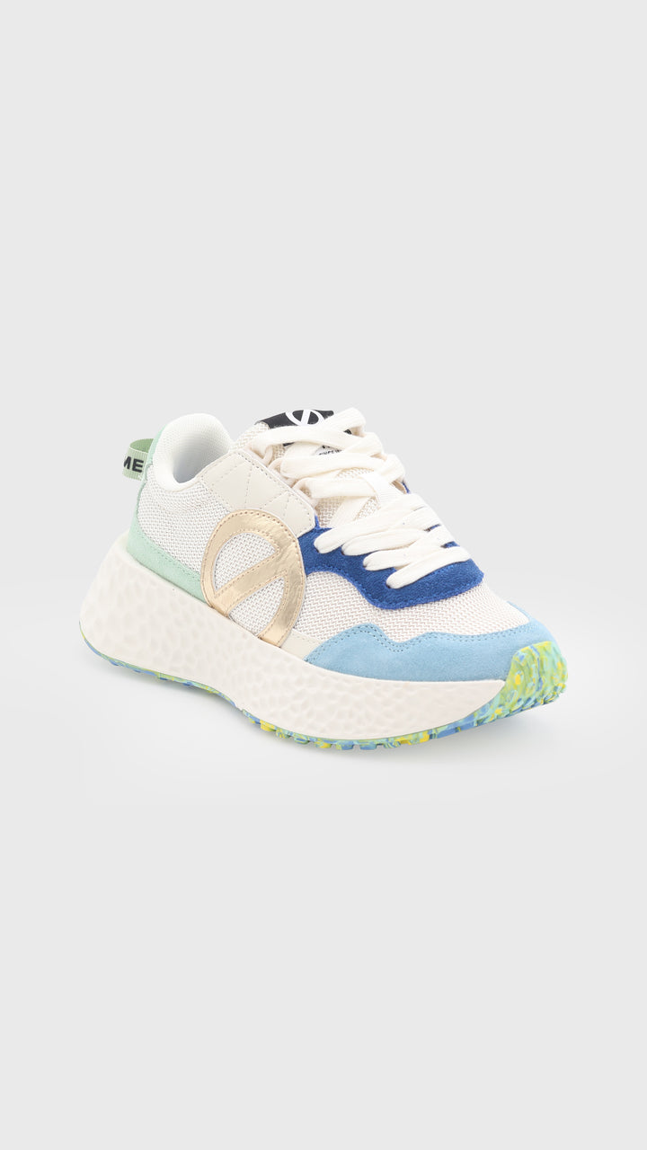 CARTER JOGGER W B BIANCO SPORCO/BLU/VERDE