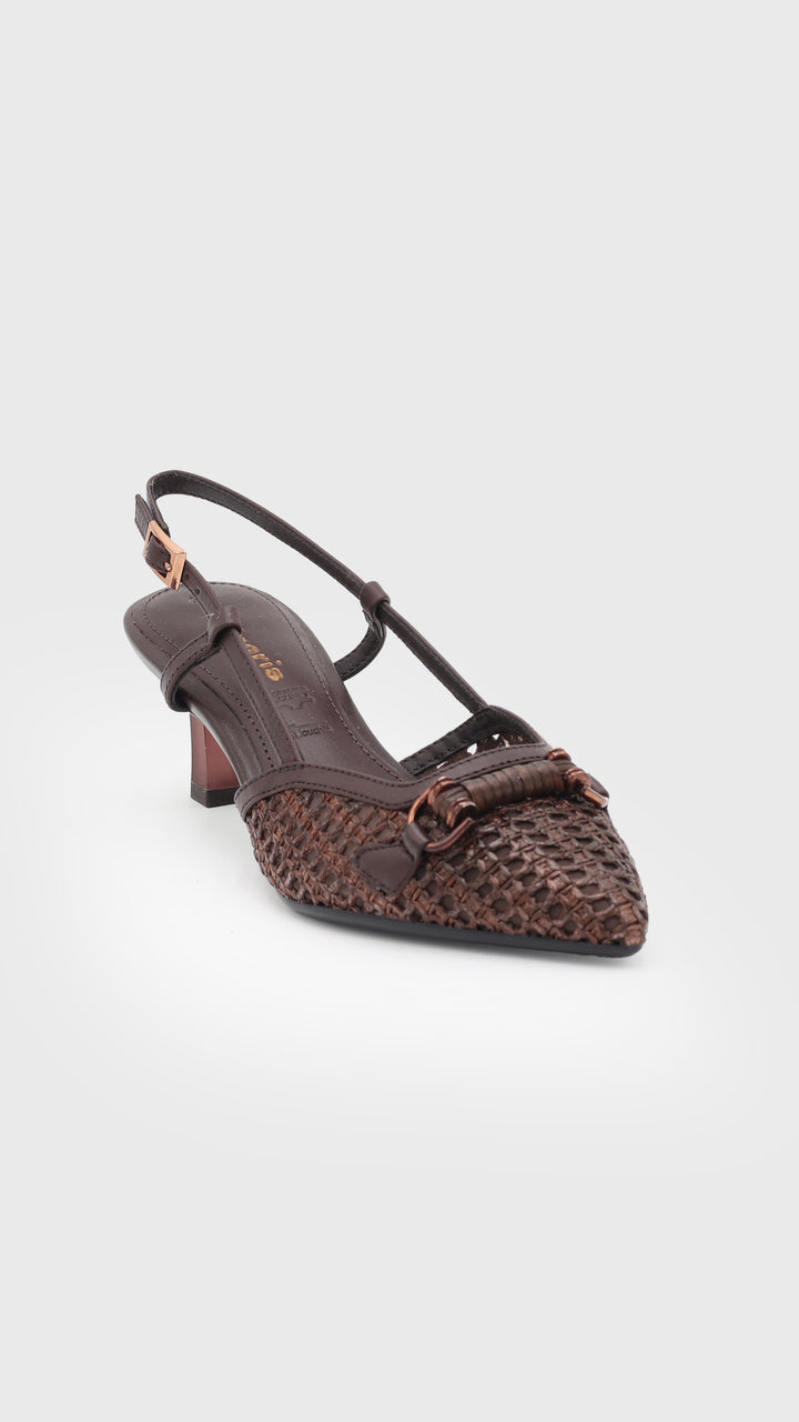 SLINGBACK RAFIA MOCCA