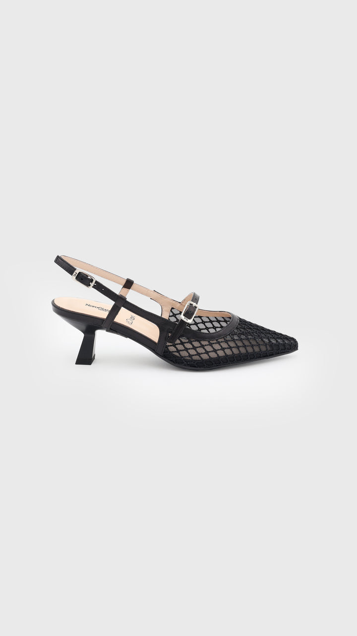 SLINGBACK CINGHIA TRAFORATO NERO