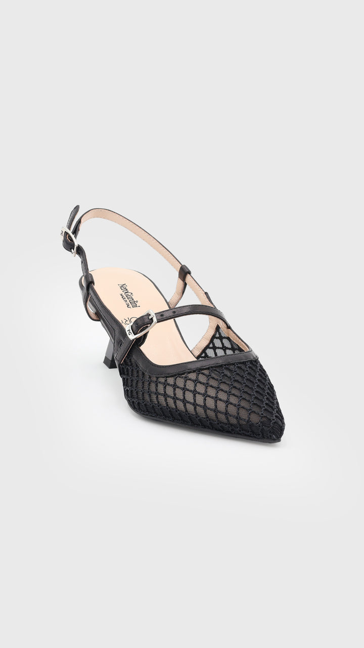 SLINGBACK CINGHIA TRAFORATO NERO