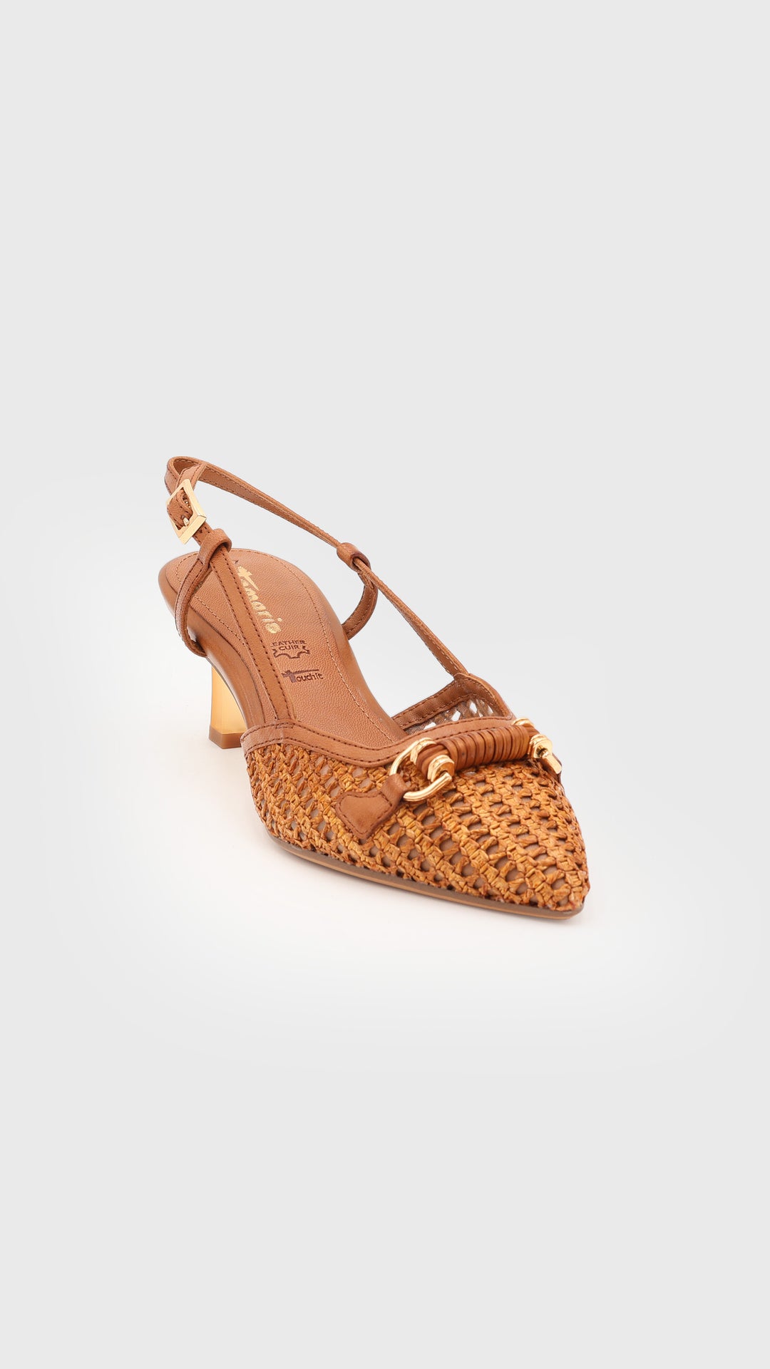 SLINGBACK RAFIA COGNAC