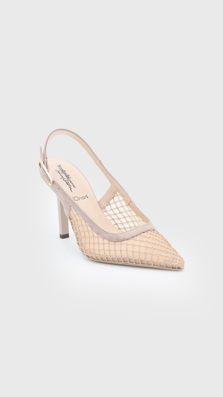 SLINGBACK TRAFORATO NUDE