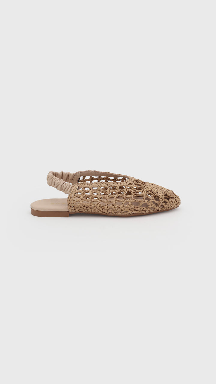 BALLERINA IN RAFIA INTRECCIATA CREMA