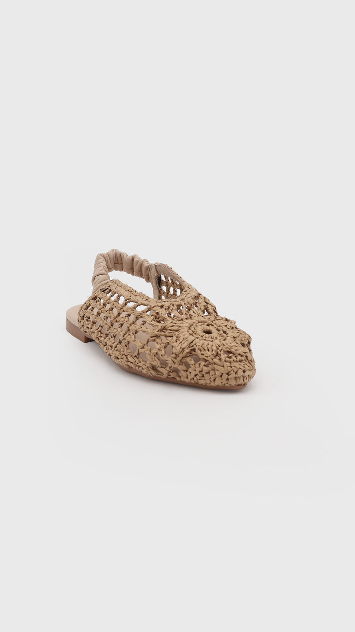 BALLERINA IN RAFIA INTRECCIATA CREMA