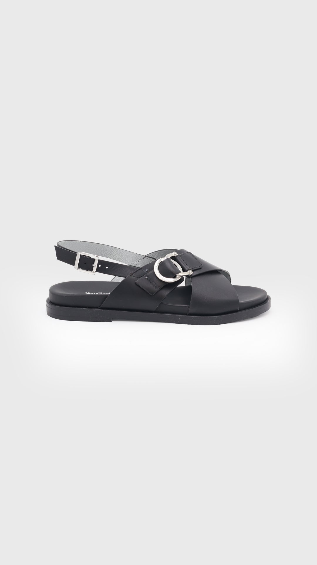 SANDALO FASCIA INCROCIATA NERO