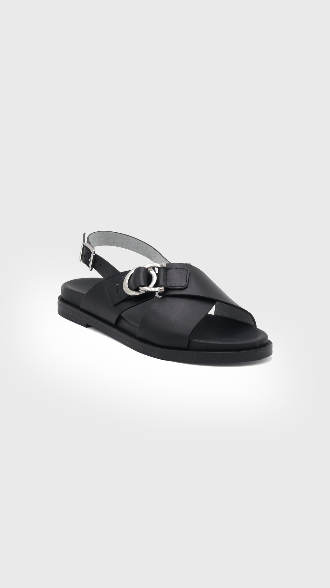 SANDALO FASCIA INCROCIATA NERO