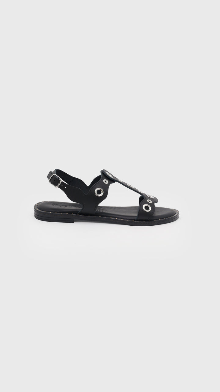 SANDALO IN PELLE NERO