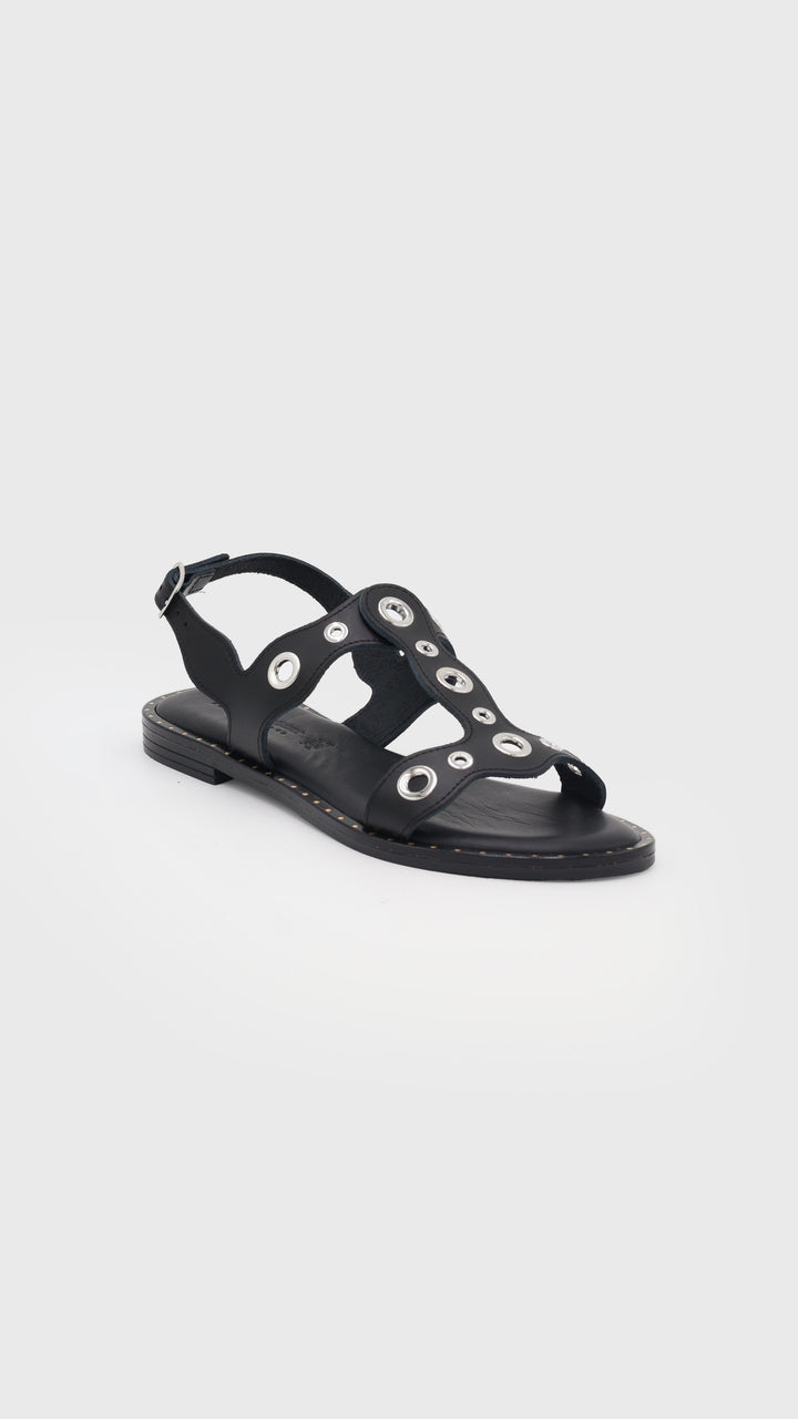 SANDALO IN PELLE NERO