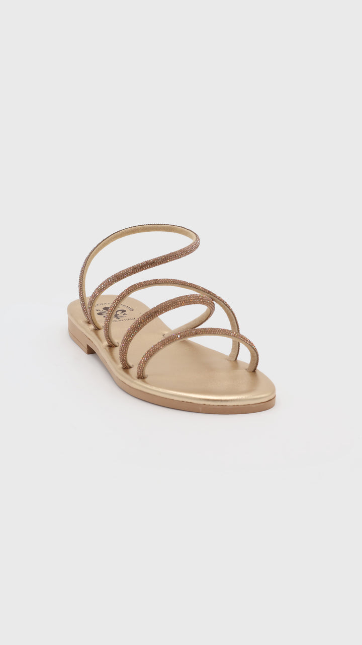 SANDALO FASCE GLITTER GOLD