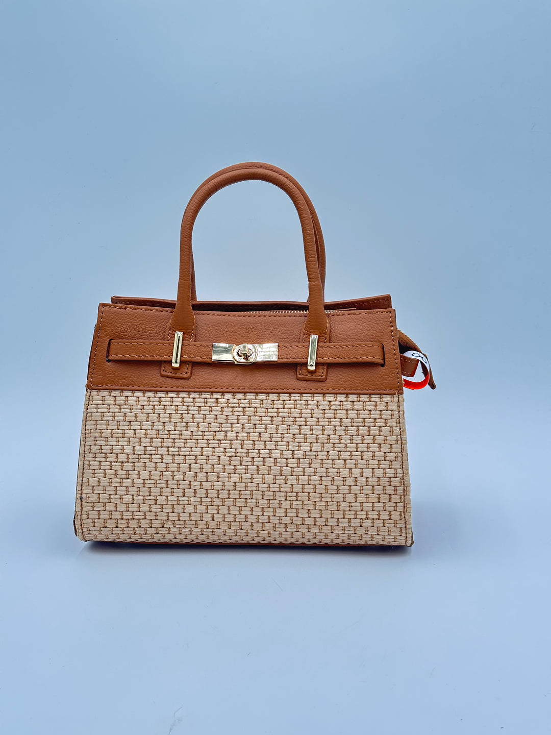 BORSA PELLE E RAFIA